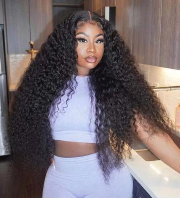 China Hot Selling Brazilian Virgin Human Hair Full Lace Wigs Deep Wave Loose Wave Wig For Black Women for sale