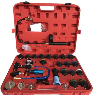 China High Quality 28 Pieces Eco-friendly Car Water Tank Leak Detector Pressure Test Kit Repair Tools Radiator Vehicle Tools Leak Detector for sale