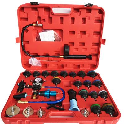 China 34 Pieces Eco-friendly Cooling System Coolant Vacuum Cleaning Kit For Automobile Water Tank Leak Detector for sale