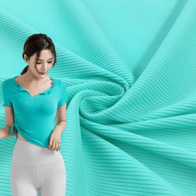 China Hot Sale Stretch Yoga Leggings Fabric 87%Nylon 13%Spandex 170GSM Rib Fabric Readystock For Yoga Tops for sale