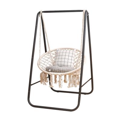 China Outdoor Or Indoor Strong High Quality Rope Hammock Hanging Chair With Stand for sale