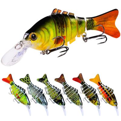 China 14g Slow Sinking Artificial Hard Lure Bait Fishing Tackle Kits 11.2cm Multi Segments High Simulation Fishing Lure HS005 for sale