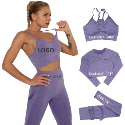 China 2021 Breathable New Color Gym Clothing Sleeve Long Active Wear Yoga Sets For Women Yoga Suit Seamless for sale