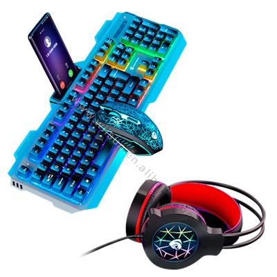 China Led Lights Cool RGB 50mm Gaming Keyboard Cable Mouse Speaker Gaming E-SPORT 4Pieces Headset Set Packing For Gamer Computer for sale