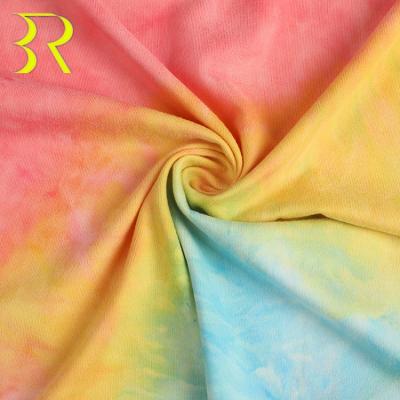 China New Stretch Fashion Street Crop 100D DTY 95%Polyester 5%Lycra Tie Dyed Fabric For Youth Garment Shirt for sale