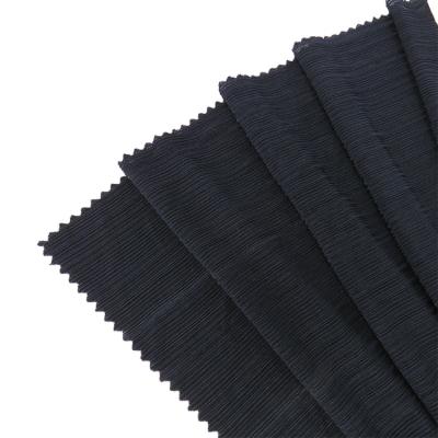 China Polyester 95%T 5%SP Organic Soft Feeling Ammonia 3D Stripe Smooth Fabric For Lady Dress for sale