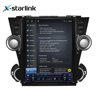 China Multimedia 12.1 Inch Vertical Screen Car Stereo Radio For Toyota HIghlander for sale