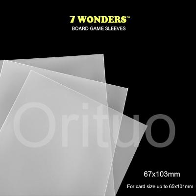 중국 무광택 67x103mm 7 Wonders Clear 카드 슬리브 쉬운 셔플 비 눈부심 판매용