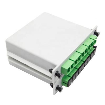 China FTTH FTTX FTTB network fiber 1x2 1x8 1x32 fiber 1x2 1x8 1x32 fiber optic PLC splitter box support gpon plastic fused fiber optic splitter for sale