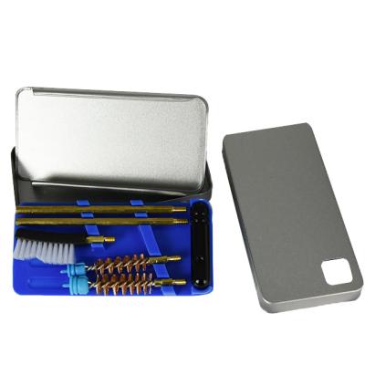 China Small Size All Covered Wholesale Price Mini Case Pistol Cleaning Kit .357cal/9mm .40 cal..45 cal. brush tip hooks hand gun small steel gun case for sale