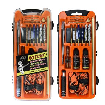 China Gun Cleaning Kit with Snake Rope Case Large Classic Orange Gun Bore Cleaning Kit with Snake-Rope Bore Cleaning for sale