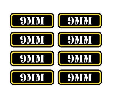 China Gun Accessories Aolamegs Ammo Can Vinyl Sticker Set Decal Label For Boxes Cases Boxes .22 .223 .308 9MM .380 .45 5.56 7 .62 12GA 300BLK for sale