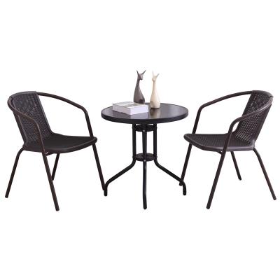 China Modern wholesale outdoor garden table and rattan chairs garden wicker chair for sale