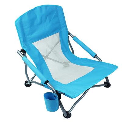 China Modern High Quality Universal Metal Folding Beach Chair With Foldable Cloth Pocket for sale