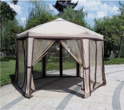 China Hexagonal Folding Yard Leisure Garden Patio Gazebo Gazebo Steel Canopy Gazebo for sale