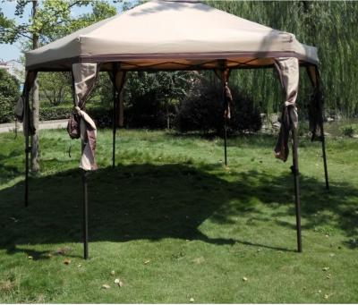 China Hexagonal Folding Gazebo Yard Metal Gazebo Patio Outdoor Steel Gazebo Leisure Garden Canopy for sale