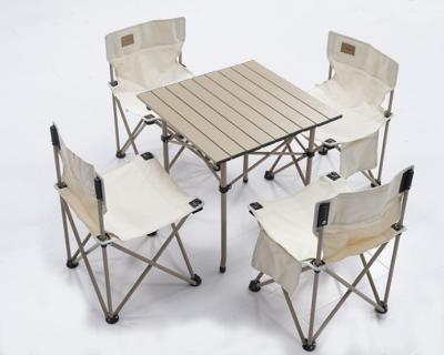 China Modern Aluminum Ultralight Foldable Lightweight Picnic Dinner Camping Table And Chair Set for sale