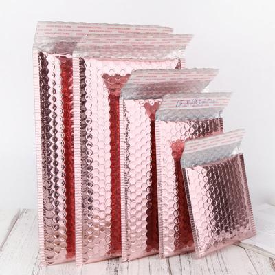 China Low MOQ Package Customized Color And Size Bubble Mailer Rose Gold Padded Envelopes Bag for sale