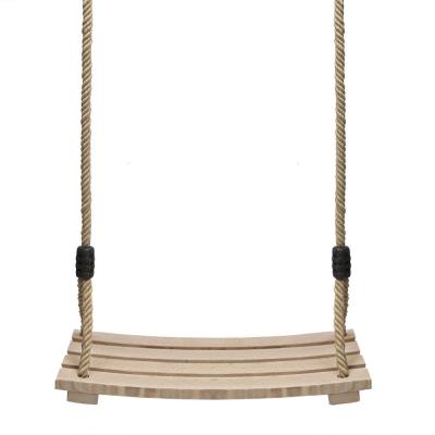 China New Design Outdoor Garden Furniture Wooden Kids Swing Seat With Adjustable Rope for sale