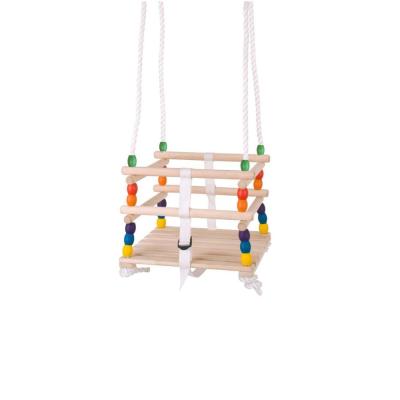 China Outdoor Hot Sale Modern Baby Furniture Wooden Indoor Swing With Adjustable Ropes for sale