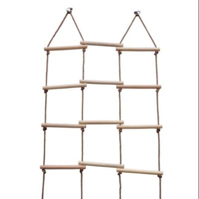 China Eco - Friendly Outdoor Wooden Net Swing Climbing Rope Ladder For Kids for sale