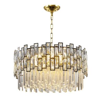 China Modern Modern Crystal Chandelier, Round Luxury Crystal Hanging Ceiling Light, 11-Lights Pendant Lighting Fixture for Dining Room for sale