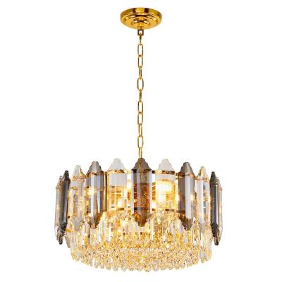 China Modern Modern Crystal Chandelier, Elegant Ceiling Lights with Crystal Shade, Adjustable E12 Pendant Lights for Living Room for sale