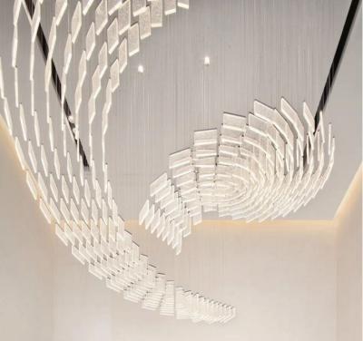 China Custom Art Acrylic Large Modern Project LED Pendant Lighting for Library, Museum, Hotel, Art Exhibition for sale