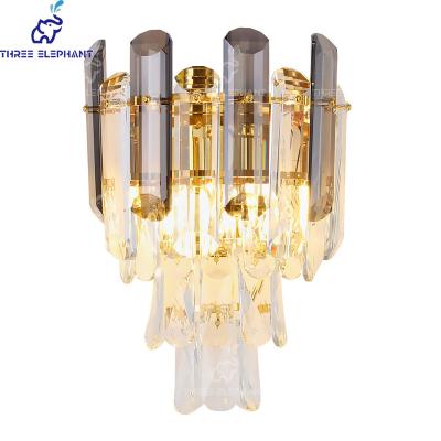 China Modern Gold Glass Wall Lamp, Iron Indoor Wall Lamp, Modern Light Luxury Indoor Wall Lamp for sale