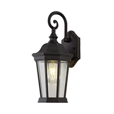 China Morden Rust Proof Outdoor Black External Wall Mounted Lamp Waterproof Outdoor Lamp For Garage And Yard for sale