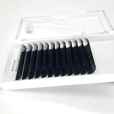 China Dual Density J B Curl Lash Extension C D cc Fan Long Volume Natural Eyelash Extension Automatic Eyelash Extension Black for sale