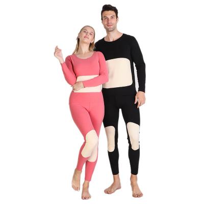 China Qetesh New QUICK DRY patch thermal underwear men and women knee pads double layer plus velor thermal underwear set for sale