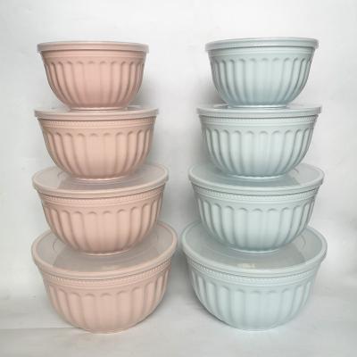 China Sustainable ODM Services Available 4Pcs Salad Bowl Dessert Snack Storage Container Creative Fresh Fruit Bowl Set for sale