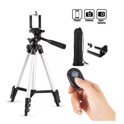 China Hot Sale PORTABLE Lightweight Professional Aluminum Phone Tripod Camera Universal Tripod Smartphone Mount for sale