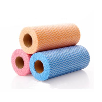 China Durable Non-Woven Oil Towel Roll Household Cleaning Cloth Nonwoven Disposable Kitchen Cloth for sale