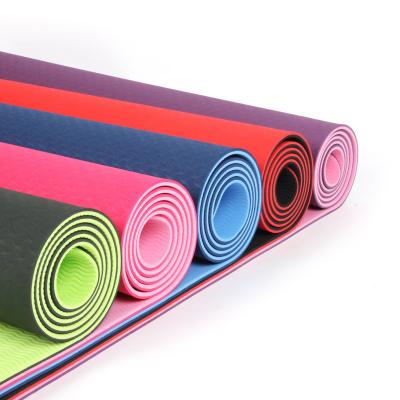 China High-Grade Sustainable Foldable 8mm Compound Yoga Mat Two Color Strip Yoga Mat Natural Custom Eco Friendly Dance Mat for sale