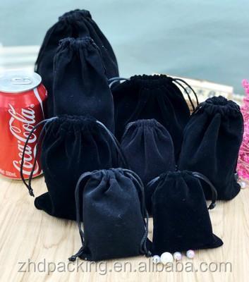 China Shock Resistance Wholesale Black Velvet Jewelry Pouches Drawstring Bags Jewelry Bag for sale