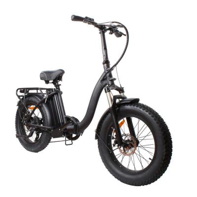 China Aluminum Alloy 500W 750W 1000W 36V 48V Lithium Battery 20 Inch Tire Fat Bike Adult Electric Folding Electric Bicycle for sale