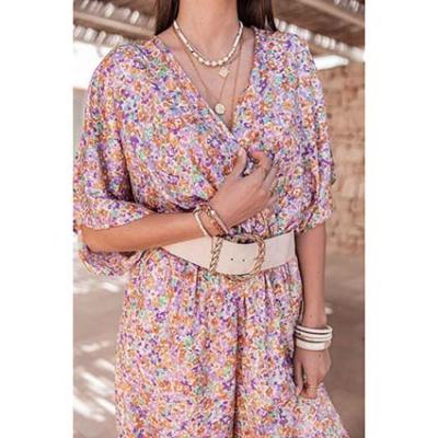 China 2022 breathable new summer fashion printed quake red women long sleeve jumpsuit for sale