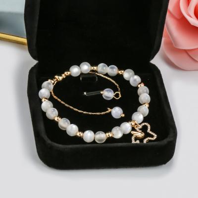 China 2022 CLASSIC Aiwei Moonstone Valentines Day Women Bead Bracelets Custom New Style Bracelet Bangles For Girls for sale