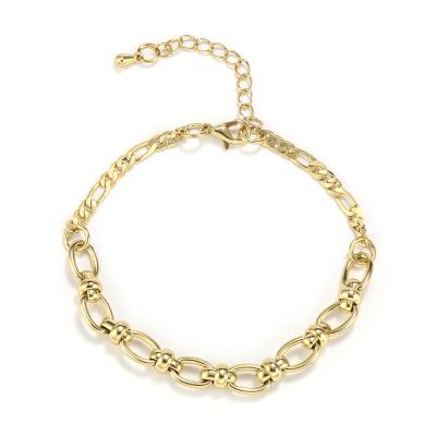 China Chain Bracelet Stainless Steel Hip Hop Bracelet Romantic French Thick Locking Chain Jewelry for sale