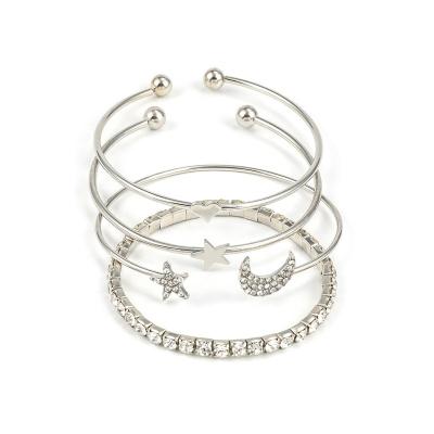 China Aiwei Gift Bracelet 2 Stainless Steel Diamond Bracelet 2 In 1 Romantic Women's Personalized High Quality Bracelets for sale