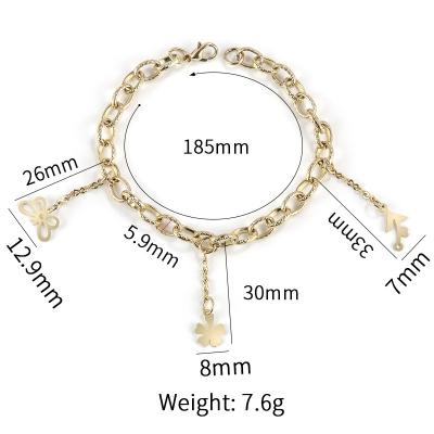 China CLASSIC Hot Selling Couples Design Fashion Couples Bracelet Gold Silver Color Pendant Charm Bracelet Jewelry for sale