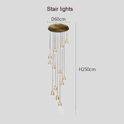 China Easy Installation Nordic Luxury Ring Ceiling Hotel Livingroom Wall Staircase Design Dining Light Modern Chandelier for sale