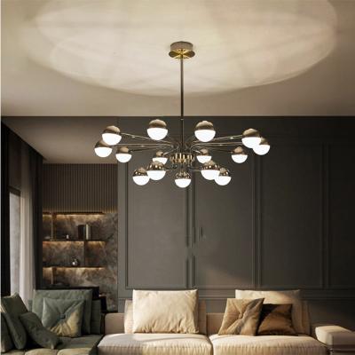 China Nordic Easy Installation LED Ceiling Chandelier for Living Room Bedroom Dining Room Kitchen Gypsophila Pendant Lights Luster Hanging Lamp White for sale