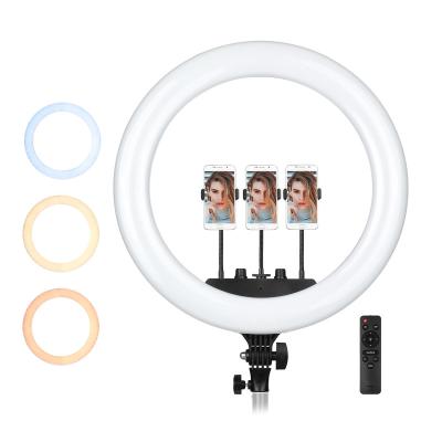 China Face Detection 18 Inch Ultra Thin Video Ring Light LED Selfie Lamp with Tripod Stand Phone Clip for YouTube Live Light Photo Photography Studio for sale