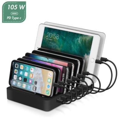 China Fashion 106W 8 USB Multi Port PD Charger For iPhone 13 X 11 Carregador Quick Charge 3.0 Fast Charger Dock Station For Samsung S10 s20 for sale