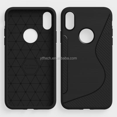 China Popular New Come Protection Carbon Fiber Brushed Back Soft Phone Case For Iphone X XS MAX XR 7 Colors for sale