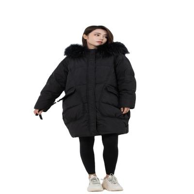 China Breathable Long Winter Down Jacket Women Fur Hooded Warm Coat Clothes Slim Female Outerwear for sale