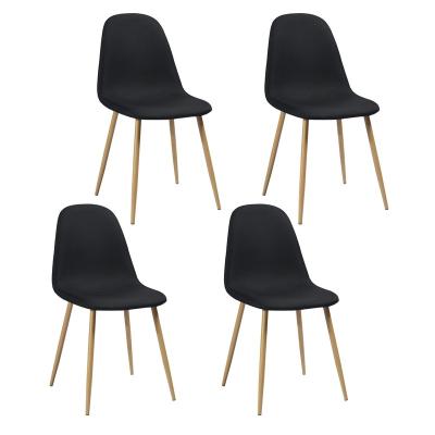 China 4 Pcs Modern CHARLTON BLACK FABRIC Suitable For Dining Room Kitchen Black Upholstery Seating Dining Chair for sale